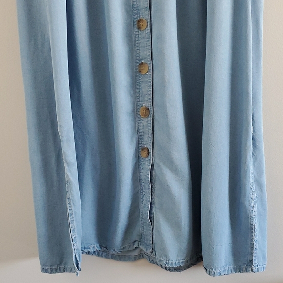 Only Light Blue Denim Maxi Skirt with Button Front Sz 42 Or XL Casual Milkmaid - Picture 3 of 12